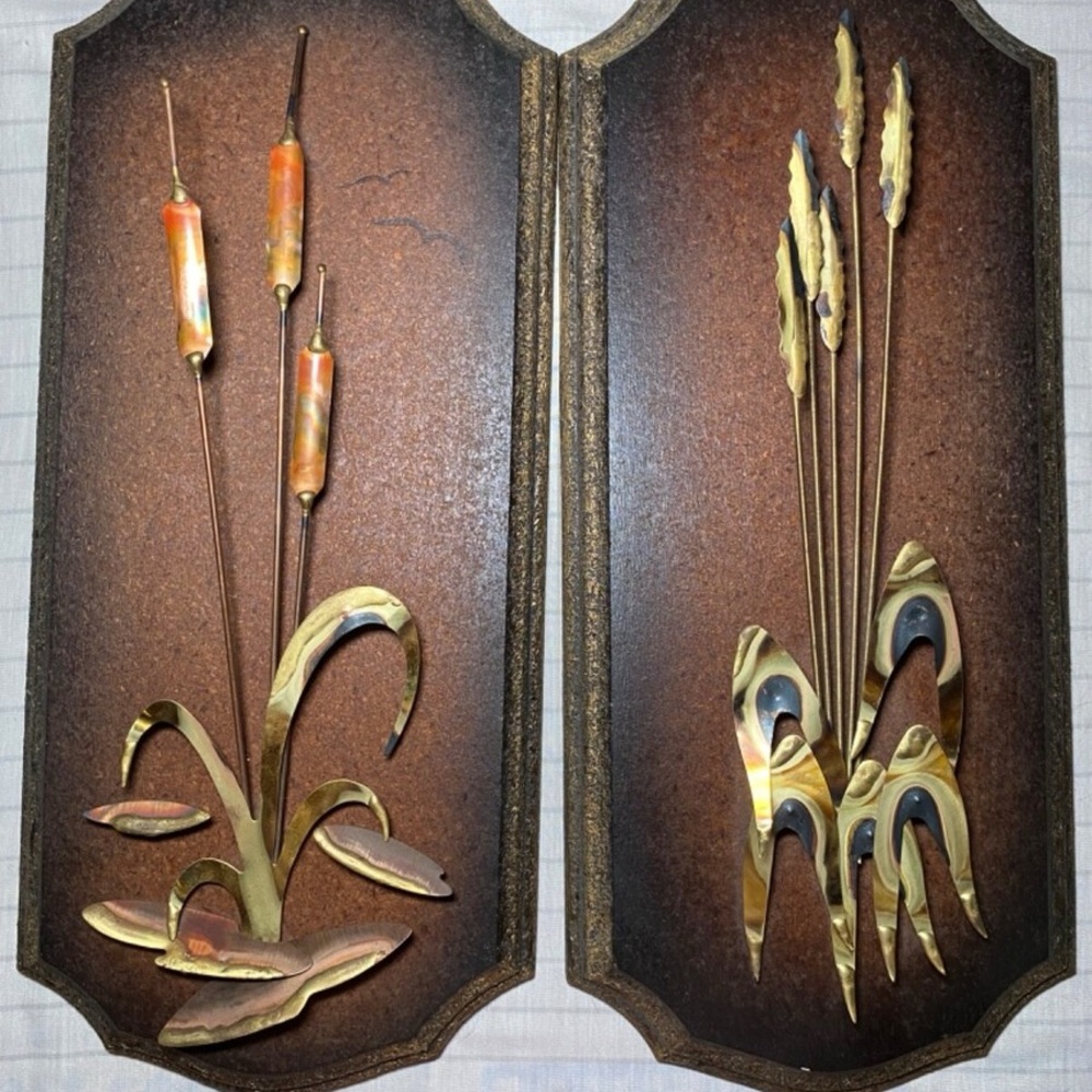 Home Interiors Rustic Wall Art with Gold and Brown Accents